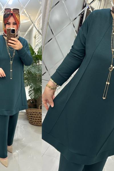 Zuhal takım oyşo kumaş zümrüt