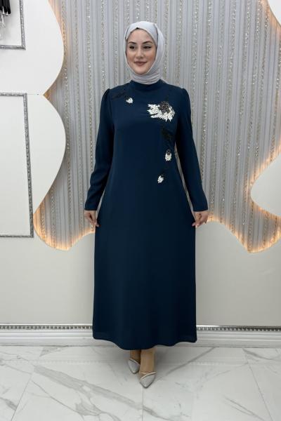 Açelya Abiye  Petrol Mavisi