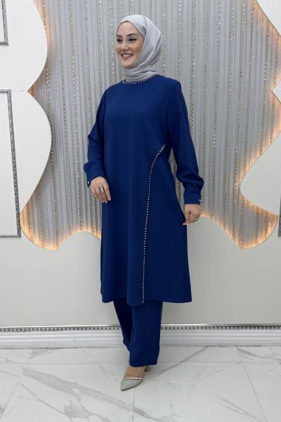 Akım Pantolonlu Takım Lacivert