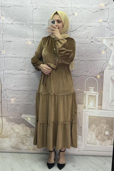 Alara elbise Kahverengi