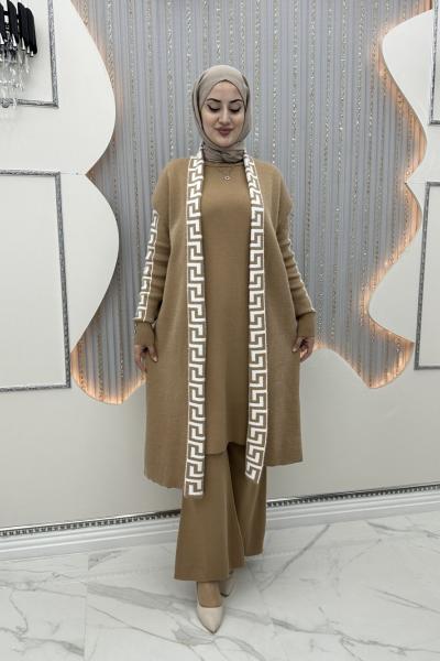 Alisa 3’lü Triko Takım Vizon