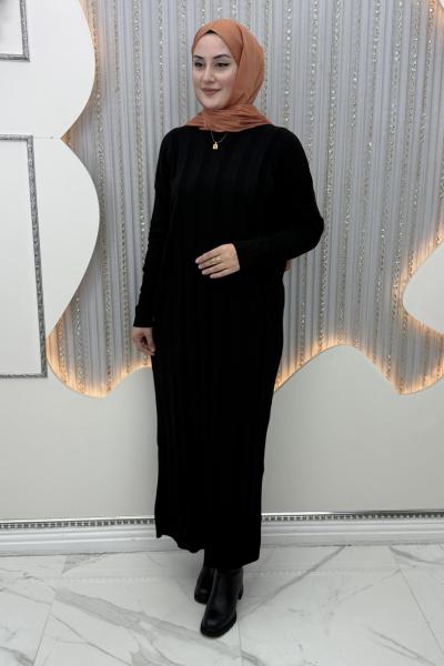 Aura Triko Elbise Siyah