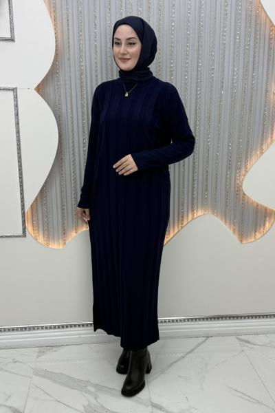 Aura Triko Elbise Lacivert