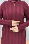 Aura Triko Elbise Bordo