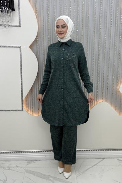 Aygül Pantolon Takım Zümrüt