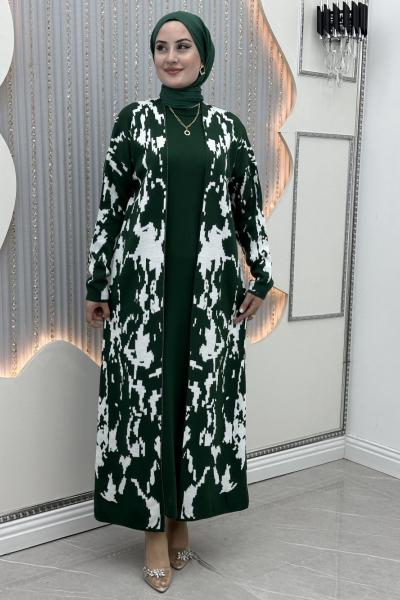 Ayperi Elbiseli Hırka Zümrüt