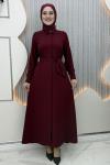 Aysima Ferace elbise Bordo