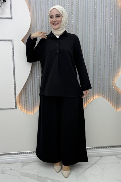 Bade pantolonlu takım Siyah