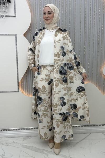 Bahargül Pantolonlu Takım Siyah