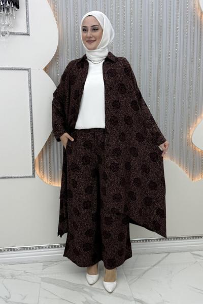 Bennur pantolonlu takım Bordo