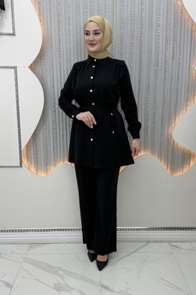 Bensu Pantolonlu Takım Siyah