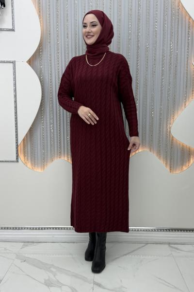 Berna triko elbise Bordo