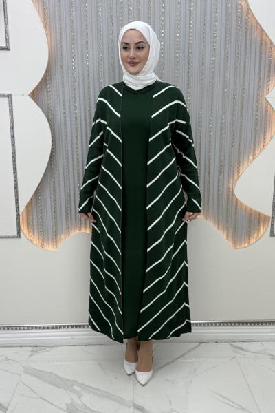 Bukle Elbiseli Hırka Zümrüt