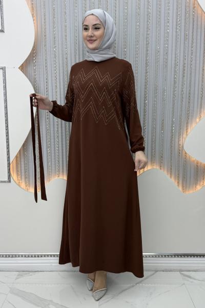 Büşra Elbise Kahverengi