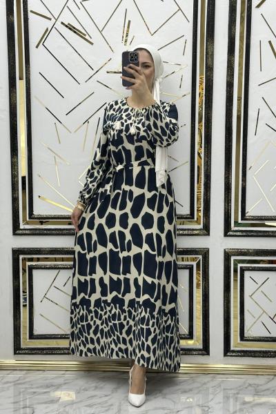 Cam kırığı elbise  Siyah