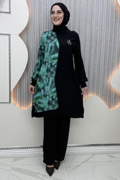 Caneda Pantolonlu Takım Zümrüt