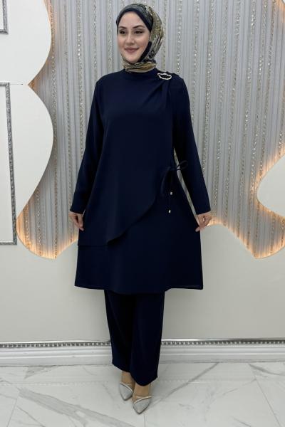 Ceylin Pantolonlu Takım Lacivert