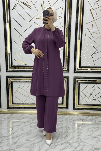 Çift taraf taşlı takım  Mürdüm