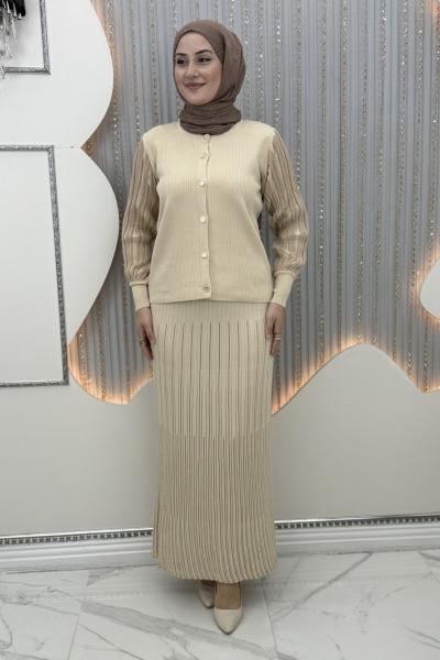 Çiğdem Etekli Takım Krem