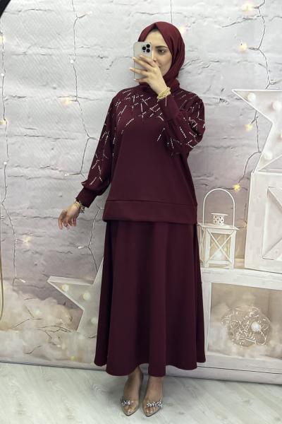 Deha takım  Bordo Taş