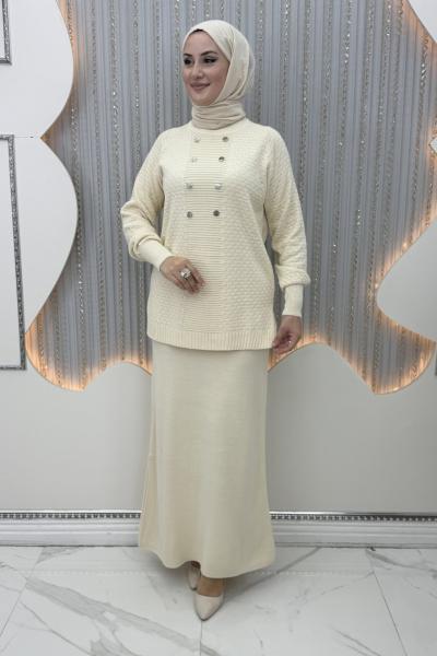 Dicle Etekli Takım Krem