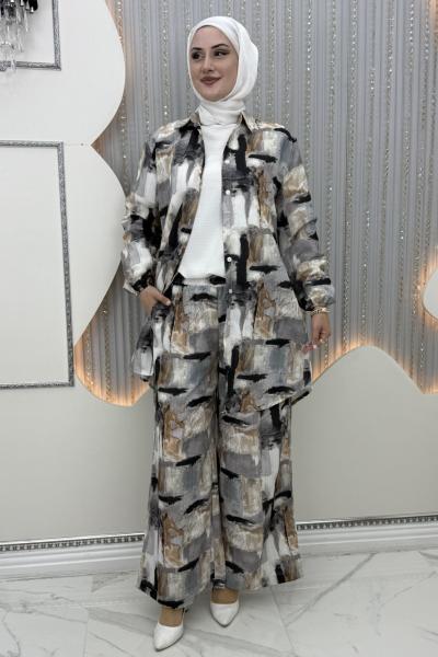 Ebrar Pantolonlu Takım Siyah