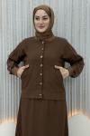 Elara Etekli Takım Kahverengi