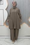 Elif Pantolonlu Takım  Vizon