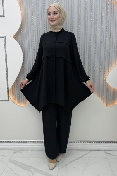 Feriha Pantolonlu Takım Siyah