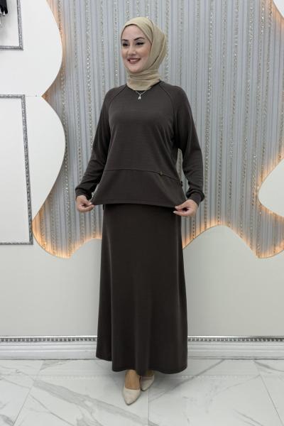 Göksu Etekli Takım Kahverengi