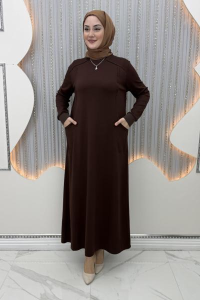 Gözde Elbise Kahverengi