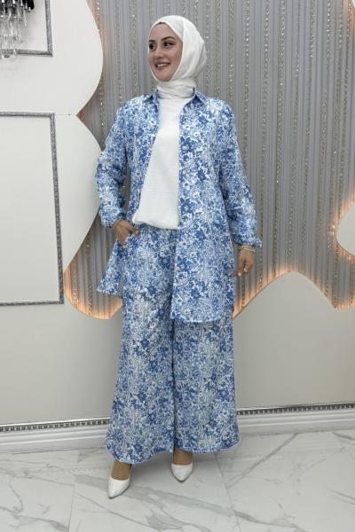 Güneş Pantolonlu Takım Mavi