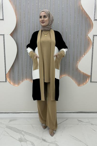 Günşiray Hırkalı Takım Ekru Vizon