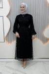 Güpür Elbise Siyah