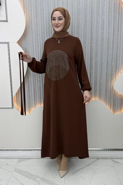 Hipnoz Elbise Kahverengi