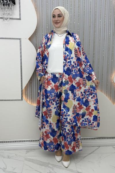 İlkyaz Pantolonlu Takım Saks Mavisi