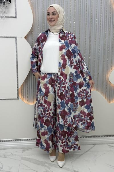 İlkyaz Pantolonlu Takım Mürdüm