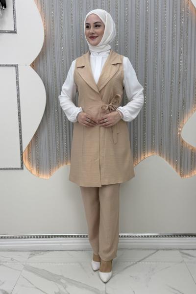 Kader Pantolonlu 3’lü Takım  Vizon