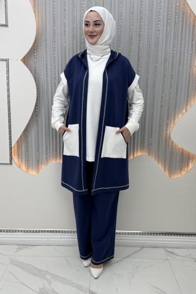 Kamelya 3’lü Takım Lacivert