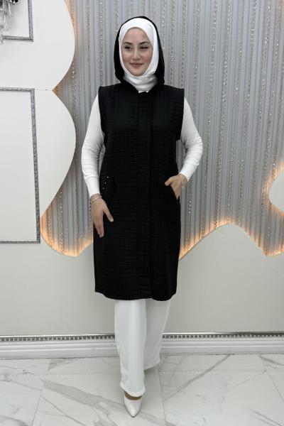 Karin Kapitone Yelek Siyah