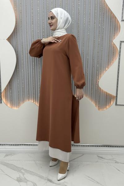 Katarina çift katlı elbise Kiremit