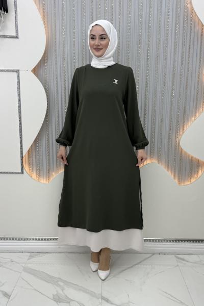 Katarina Çift Katlı Elbise Haki