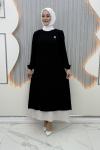 Katarina Çift Katlı Elbise Siyah