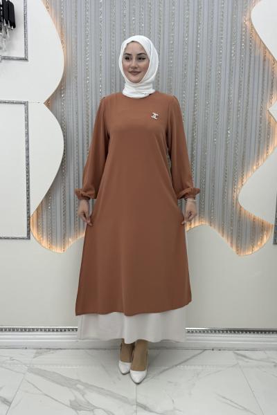 Katarina Çift Katlı Elbise Kiremit