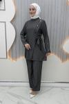 Kübra Pantolonlu Takım Siyah