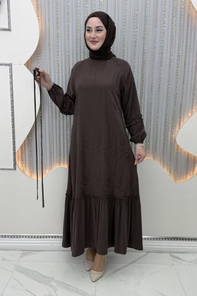 Kupra Elbise Kahverengi