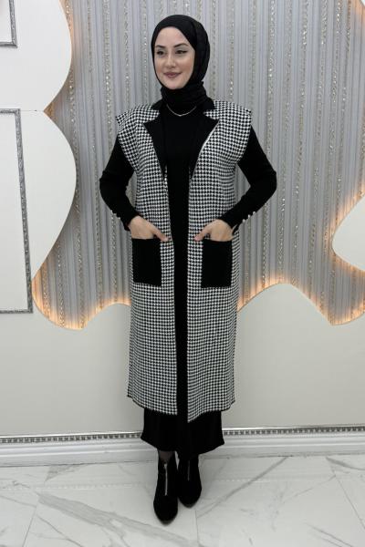 Laris Elbiseli Hırka Siyah