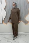 Leyal Pantolonlu Takım Sütlü Kahve