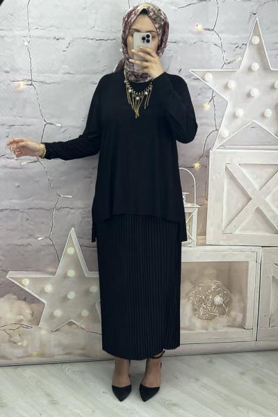 Leydi etekli takım  Siyah