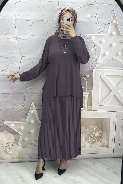 Leydi etekli takım  Mürdüm